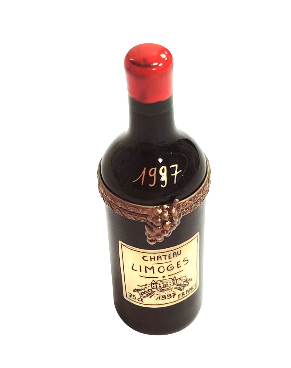 1997 Chateau Wine Limoges Box Figurine, a hand-painted Limoges porcelain gift