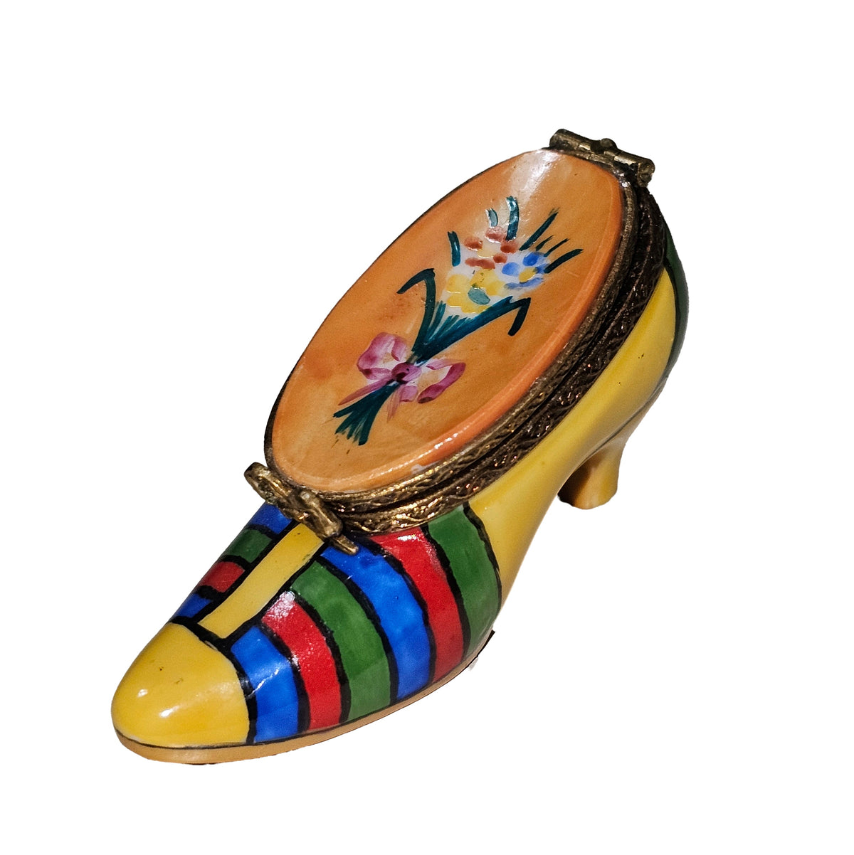 Yellow Rainbow Shoe Limoges Box, view 4
