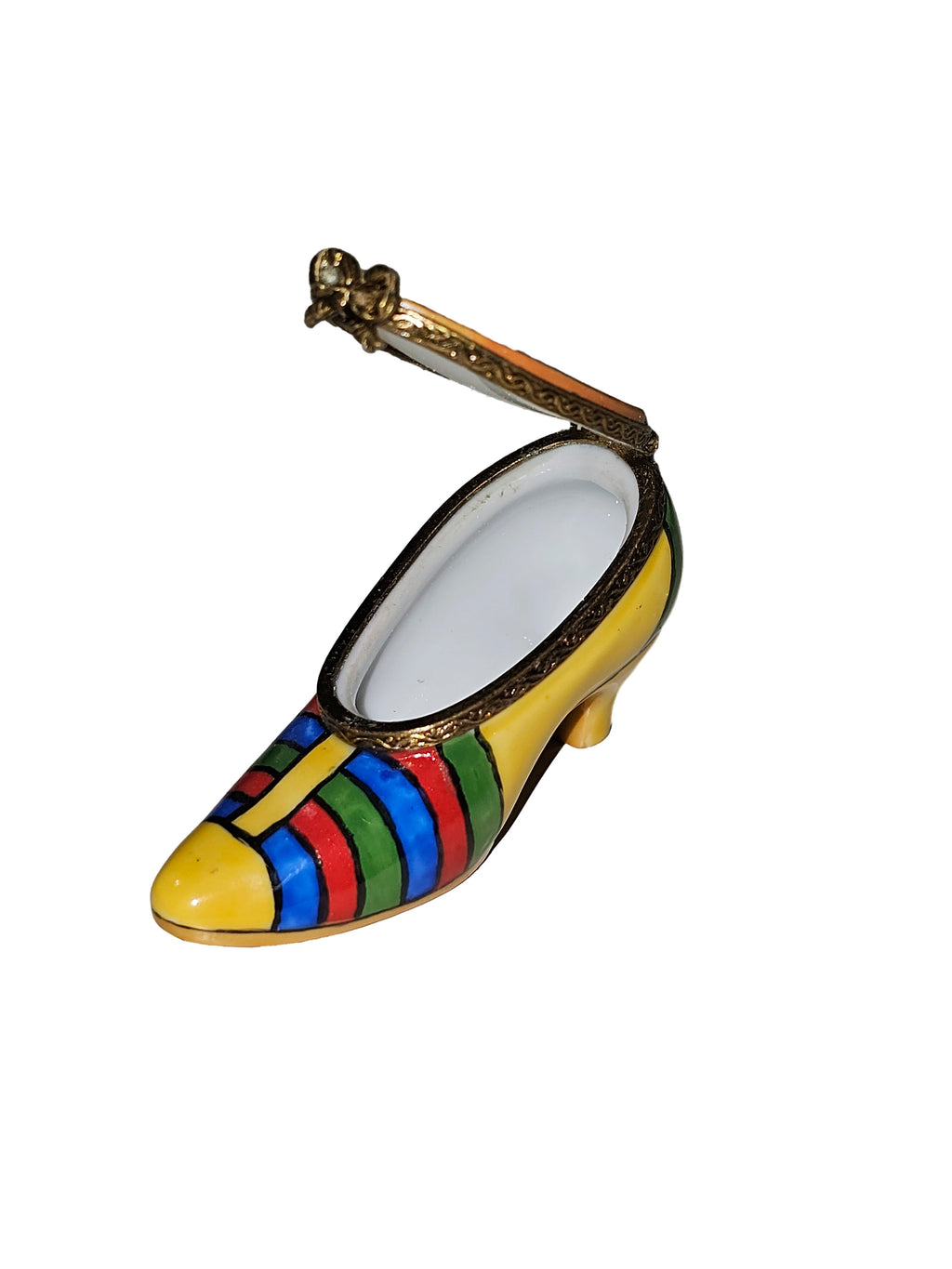 Yellow Rainbow Shoe Limoges Box, view 2