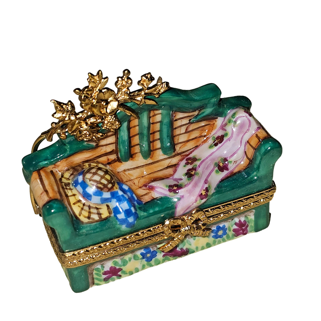 Garden Bench w Hat Limoges Box Shop, view 4