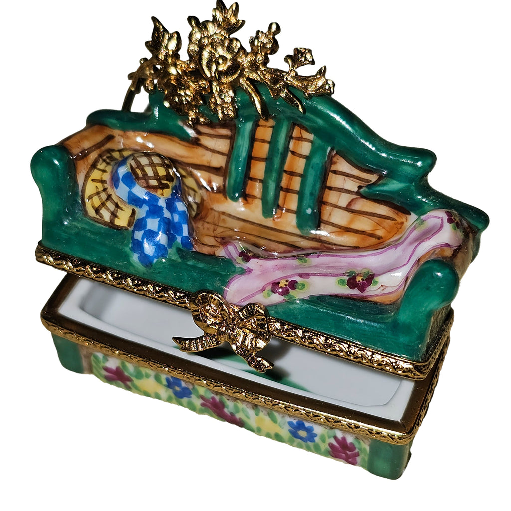 Garden Bench w Hat Limoges Box Shop, view 2