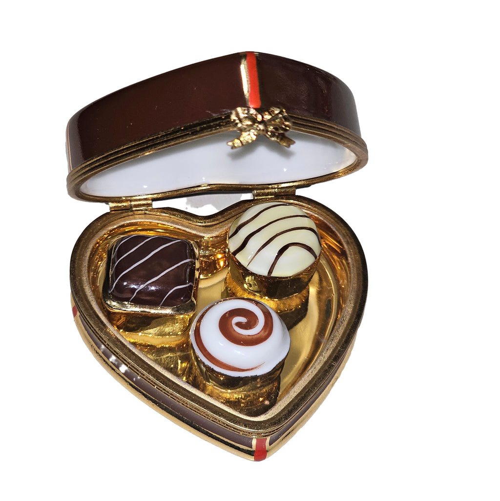Chocolate Porcelain Heart Box w Porcelain Chocolates, view 6