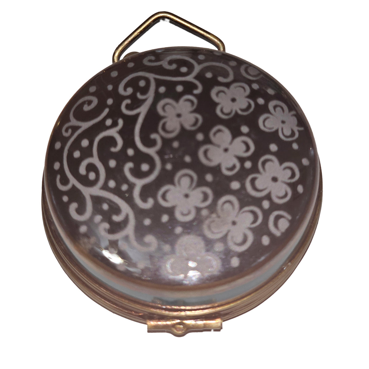 Pocket Watch Green Limoges Figurine Charm for Collectors, view 4