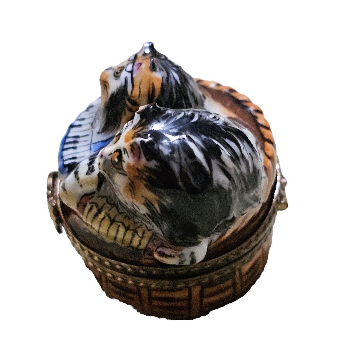 Rock and Roll Cats in a Basket Limoges Figurine, view 4