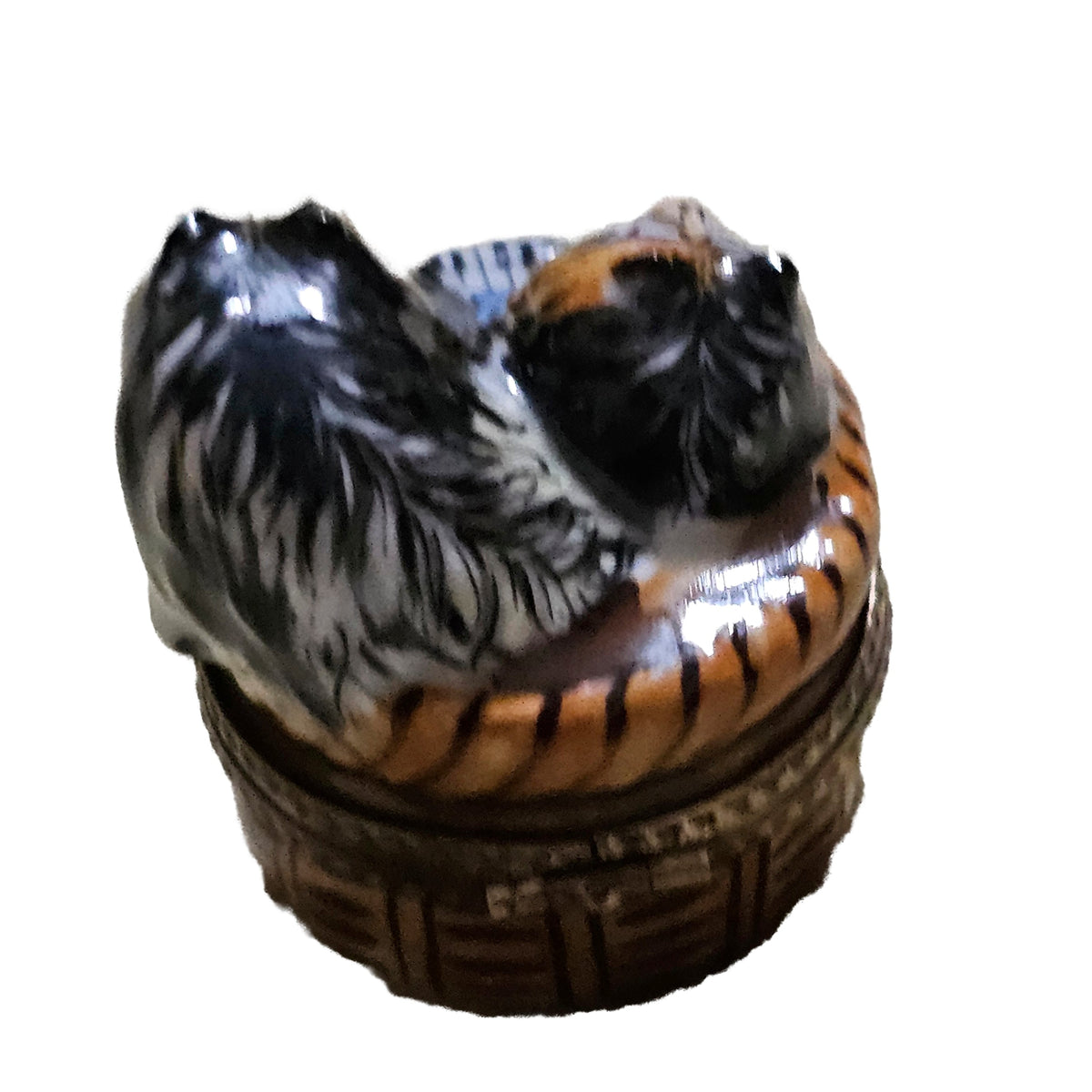 Rock and Roll Cats in a Basket Limoges Figurine, view 3