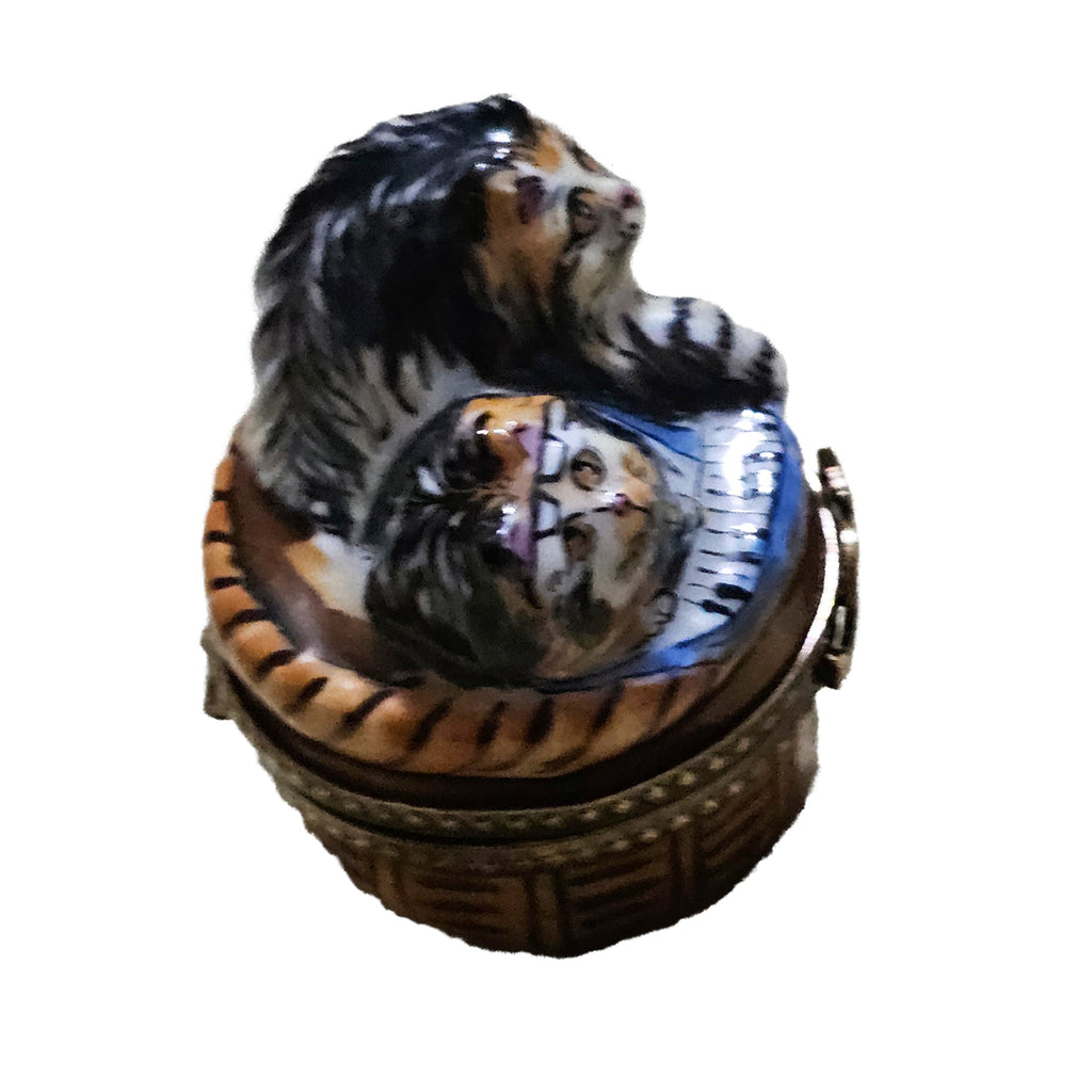 Rock and Roll Cats in a Basket Limoges Figurine, view 5
