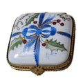 Joyeux Noel Flat Christmas Square Limoges Box Holiday, a hand-painted Limoges porcelain gift