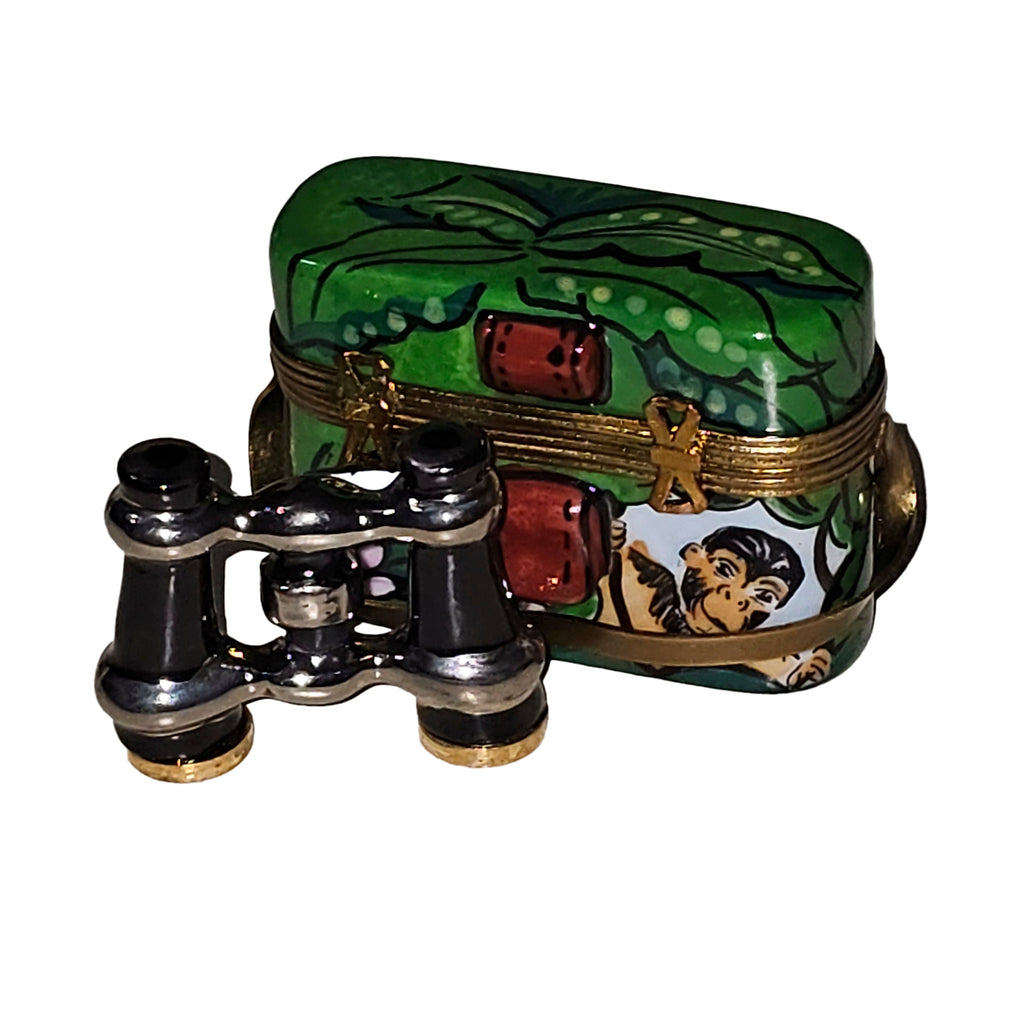 Jungle Africa Binoculars for Safari, a hand-painted Limoges porcelain gift