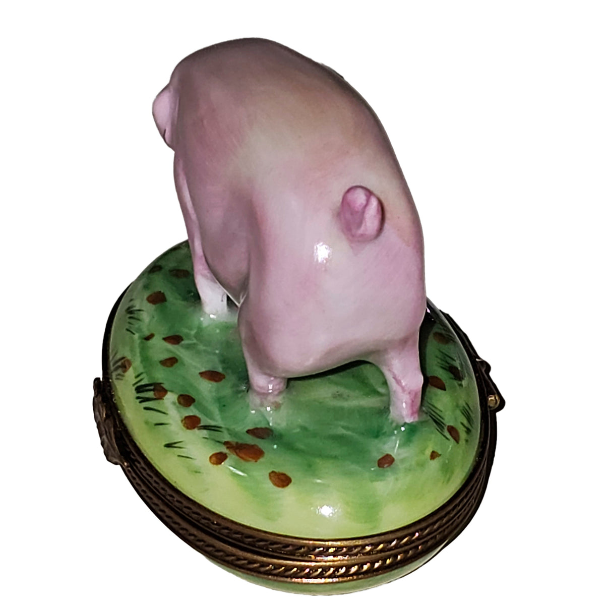 Pig on Green Grass Limoges Box USA, view 6
