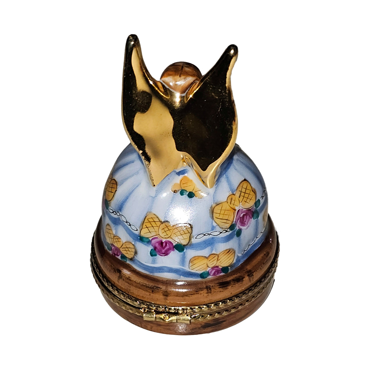 Fine art lovers will admire this Angel with Blue Dress Limoges box