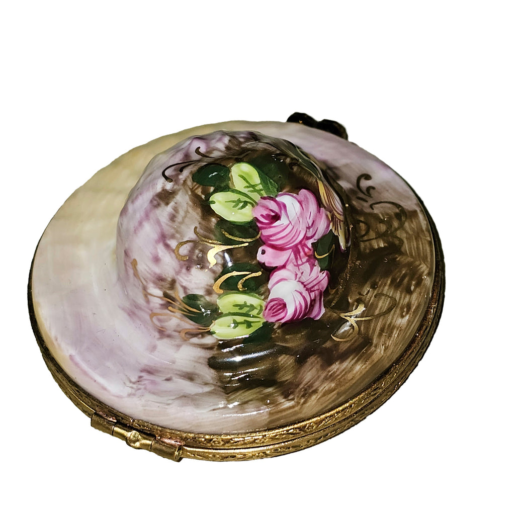 Rosard Garden Hat Limoges Box Collectible, view 3