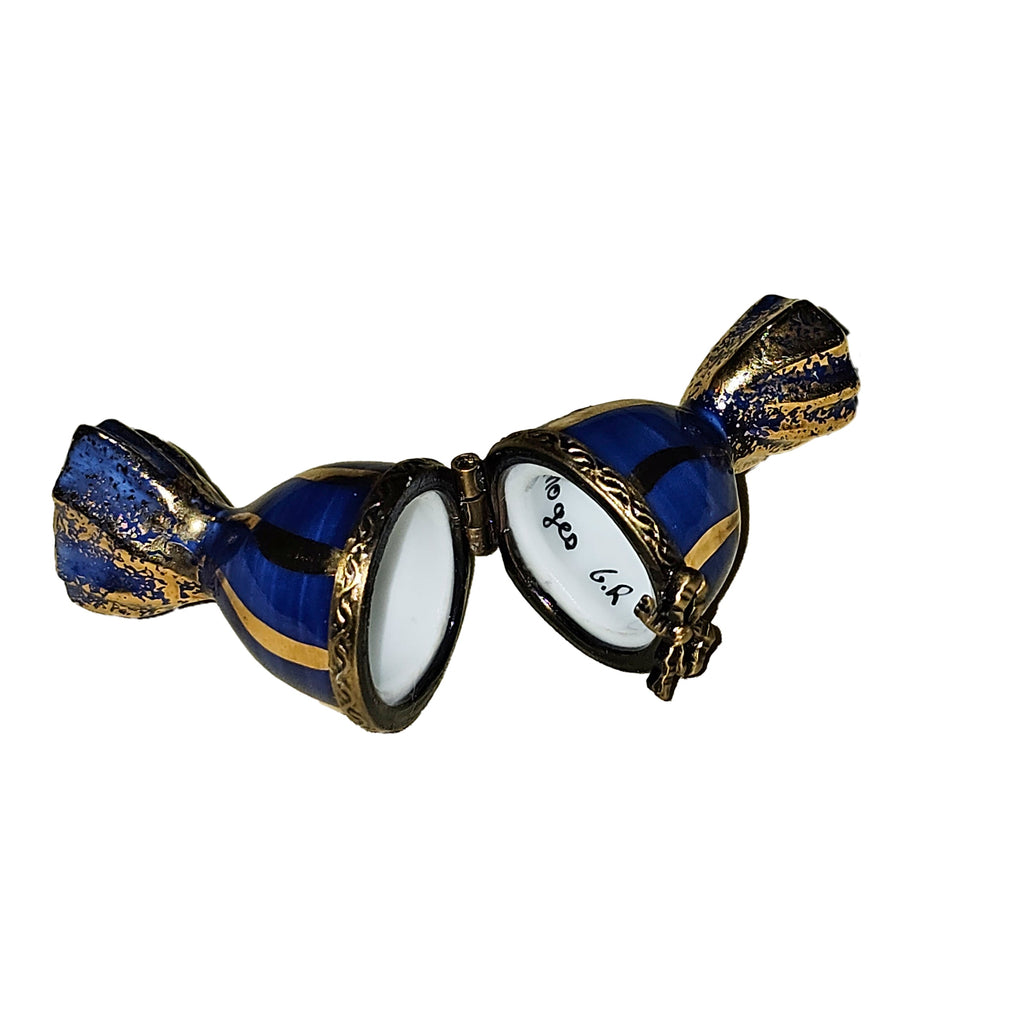 Blue Gold Striped Candy Limoges Box, view 2