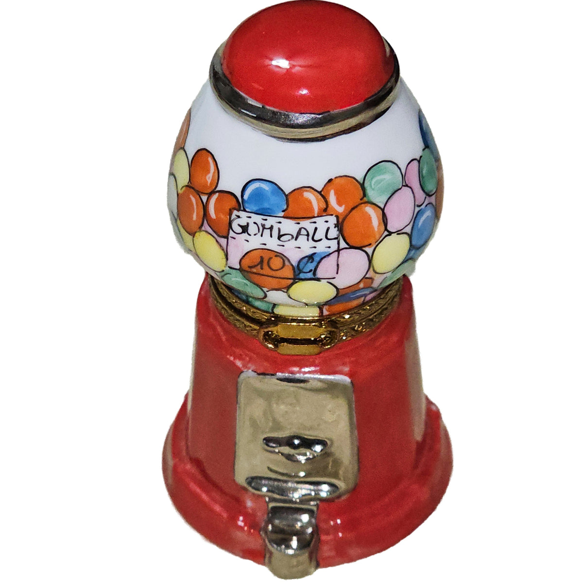 Red Gum Ball Machine Limoges Box, a hand-painted Limoges porcelain gift