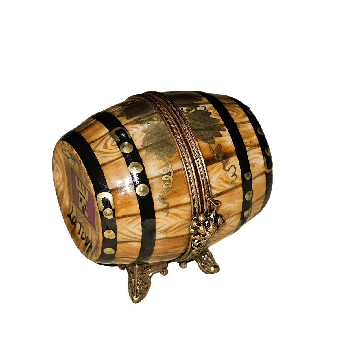Barrel w 6 Bottles of Wine Limoges Box, view 4