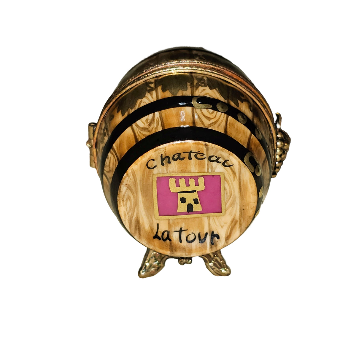 Barrel w 6 Bottles of Wine Limoges Box, view 5