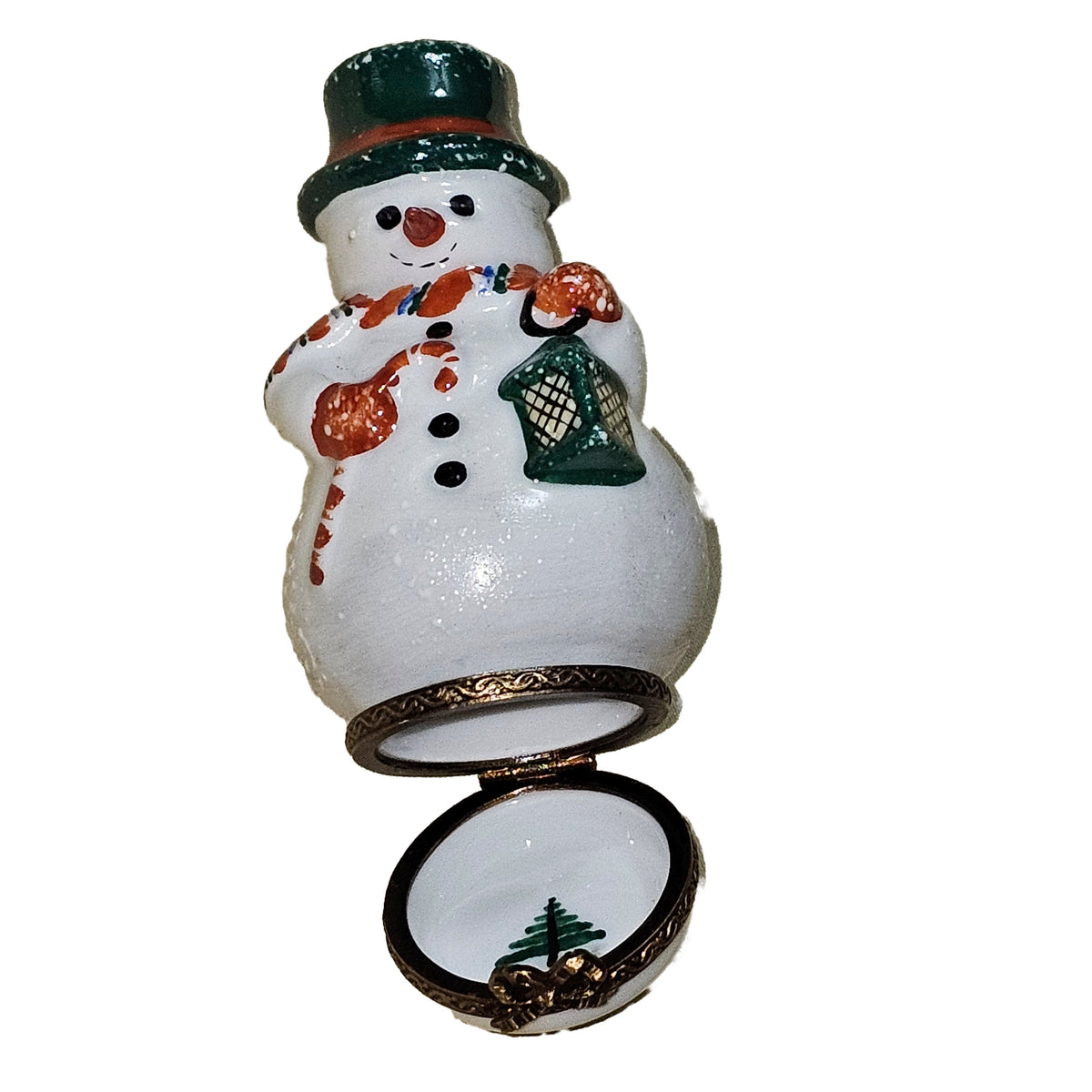 Snowman Green Hat Lantern for Holiday Cheer, view 2
