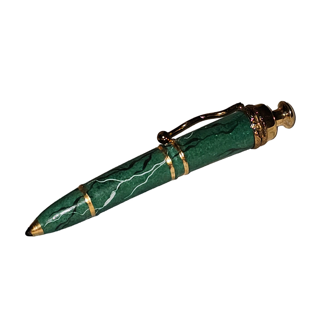 Elegant Green Marble Ball Point Pen Limoges Box, view 3