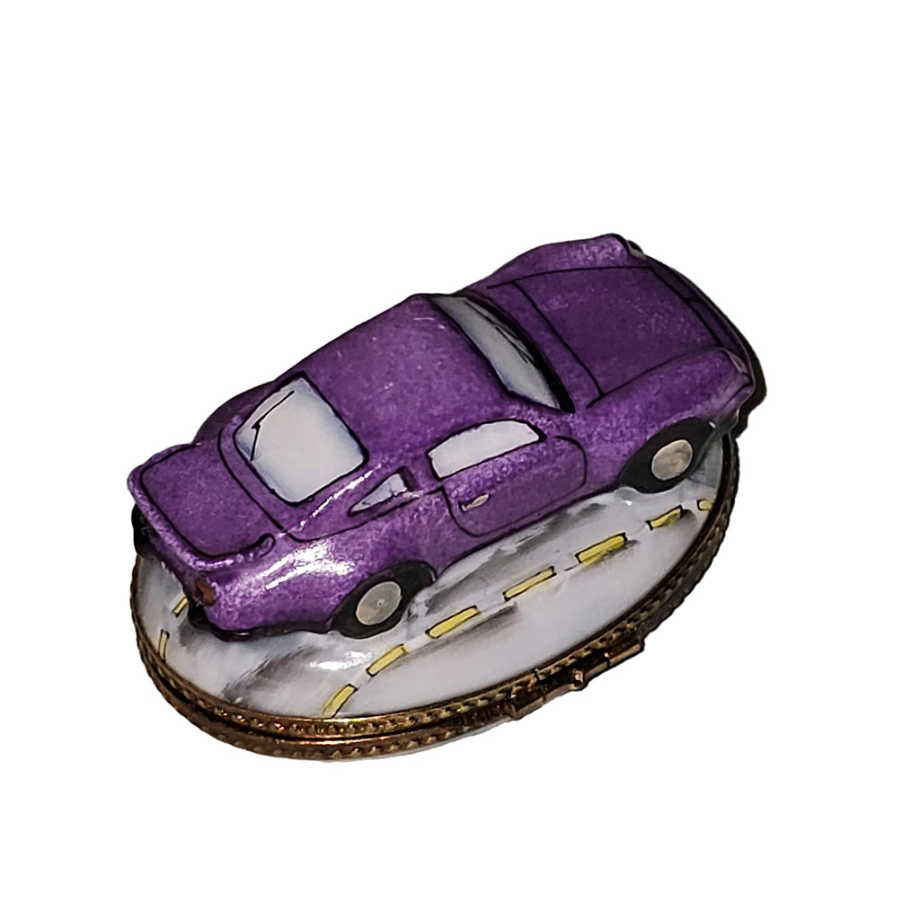 Purple Sports Car Limoges Box France, view 4