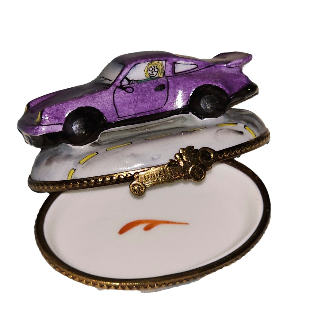 Purple Sports Car Limoges Box France, view 2