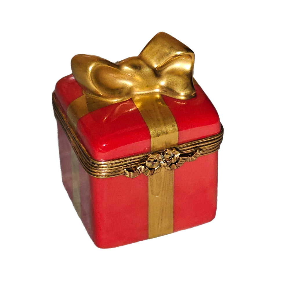 Red Gift Box w Gold Box Elegant, view 3