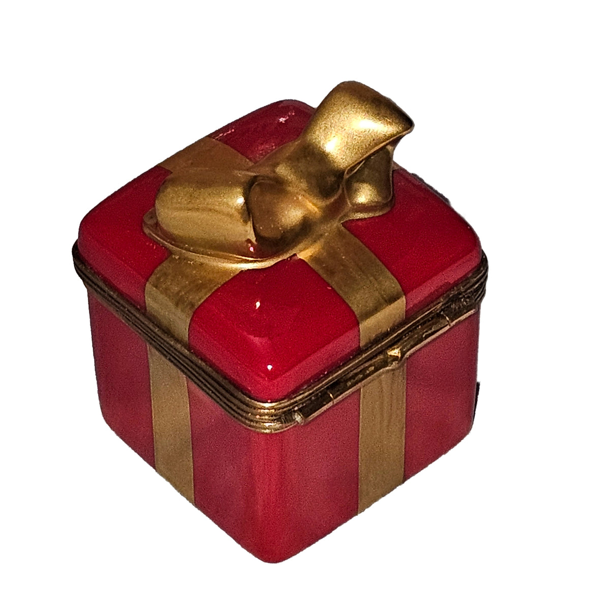 Red Gift Box w Gold Box Elegant, view 4