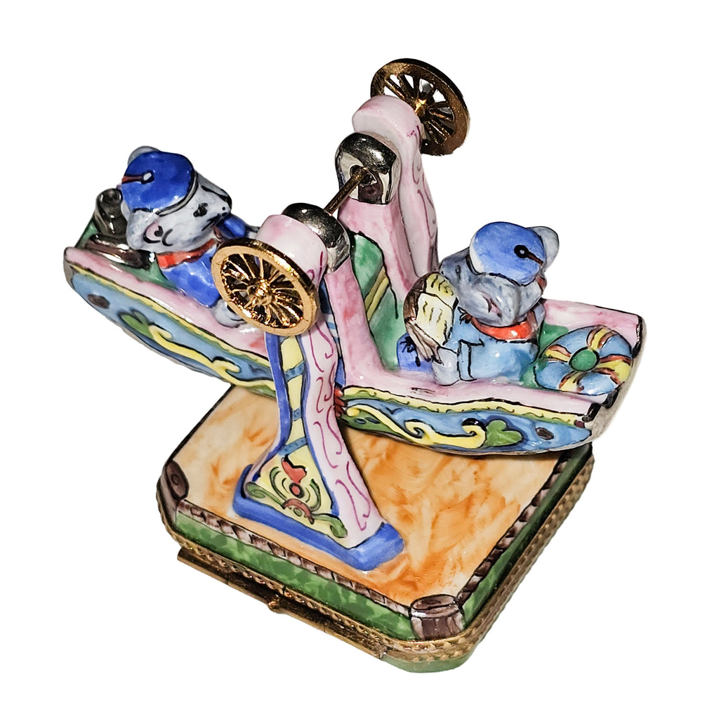Mice on Carnival Ride Limoges Box, view 3