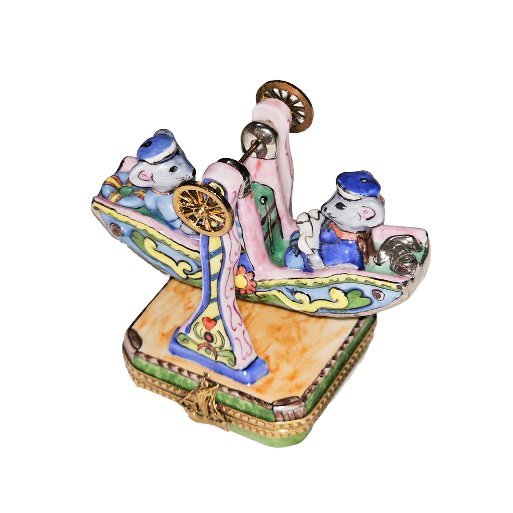 Mice on Carnival Ride Limoges Box, view 4