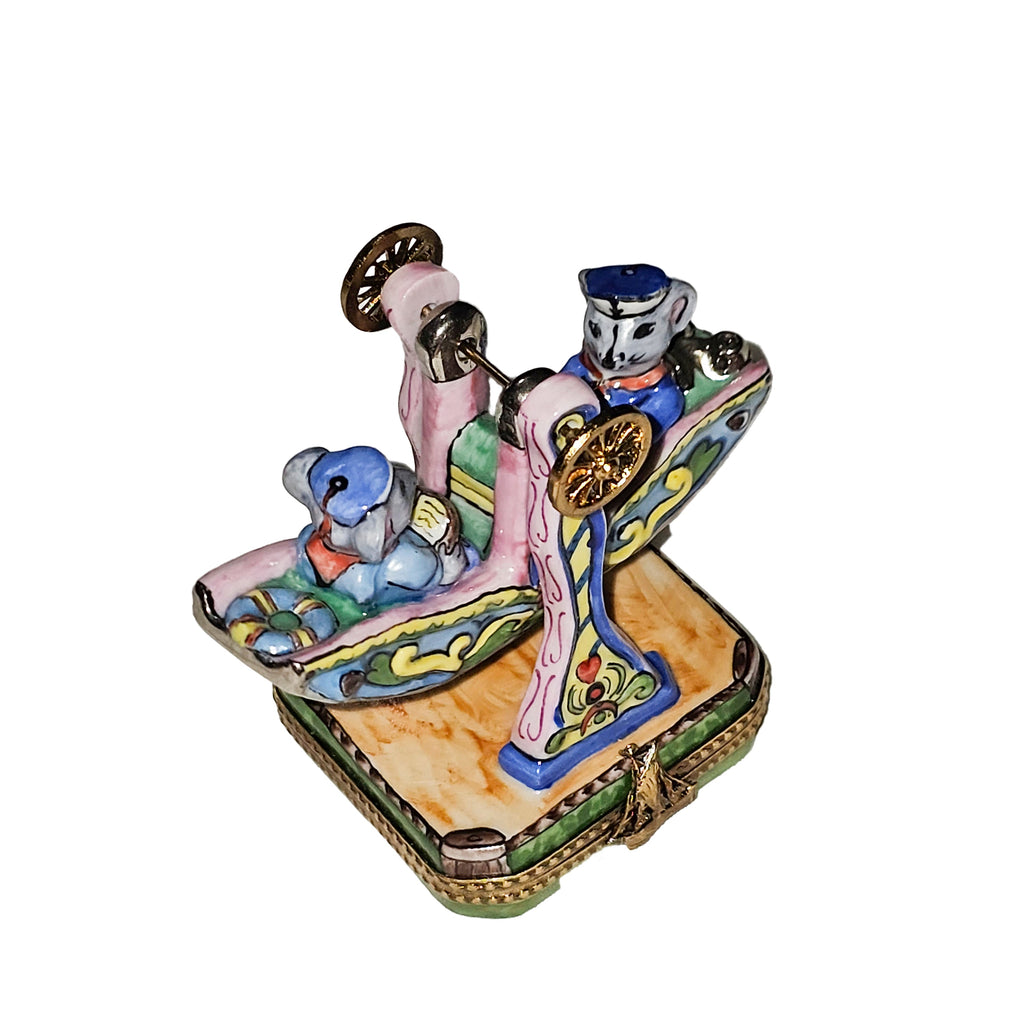 Mice on Carnival Ride Limoges Box, view 5