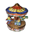 Colorful Carnival Ride MerryGoRound w Kids Limoges Box, a hand-painted Limoges porcelain gift