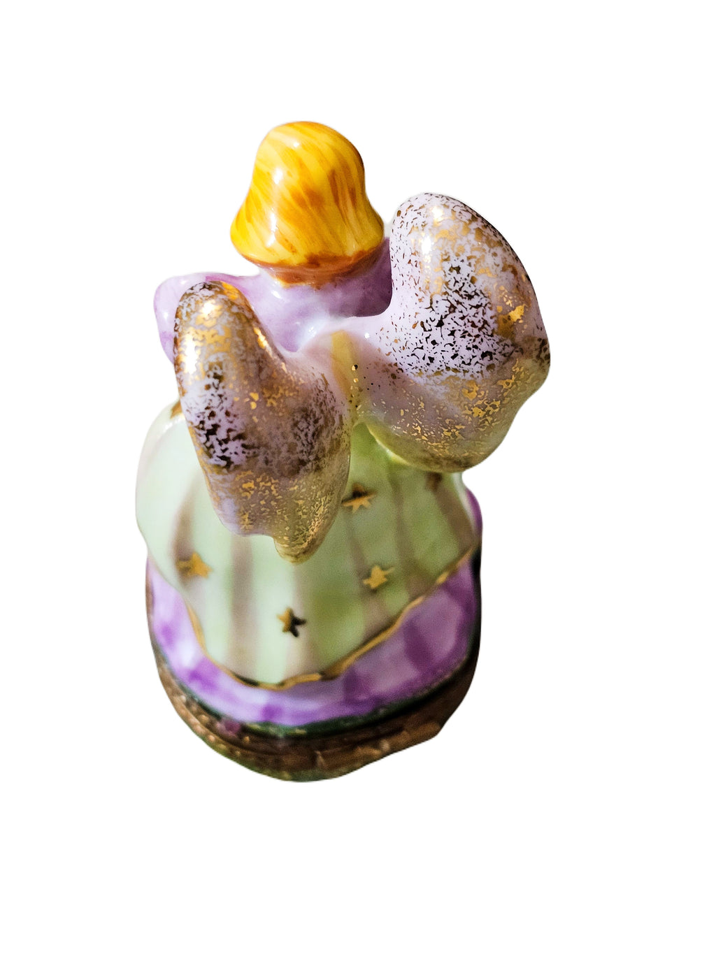 Pink Angel w Flowers Limoges Figurine, view 4