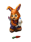 Rabbit w Carrot Got Milk Figurine, a hand-painted Limoges porcelain gift