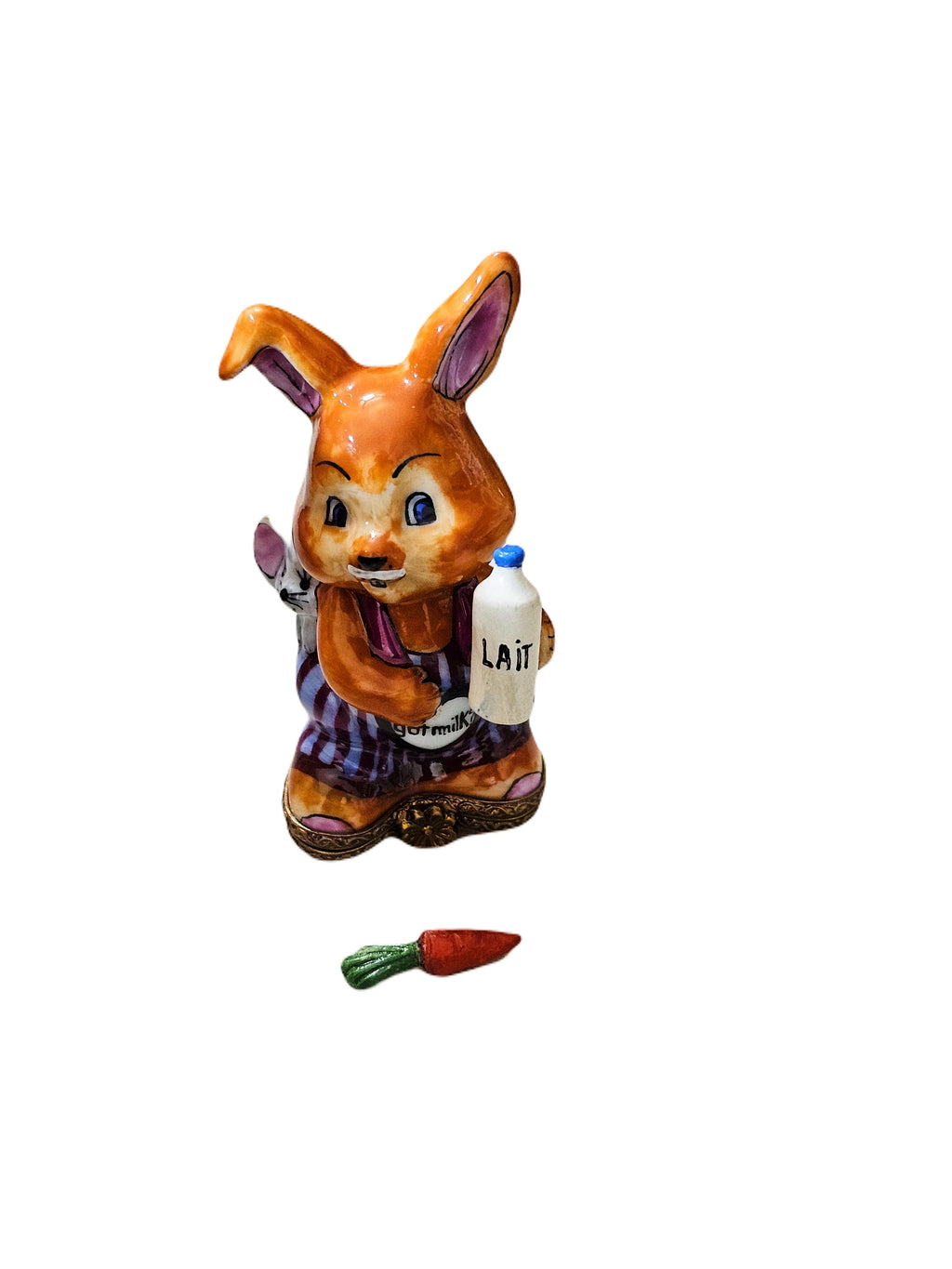 Rabbit w Carrot Got Milk Figurine, view 3