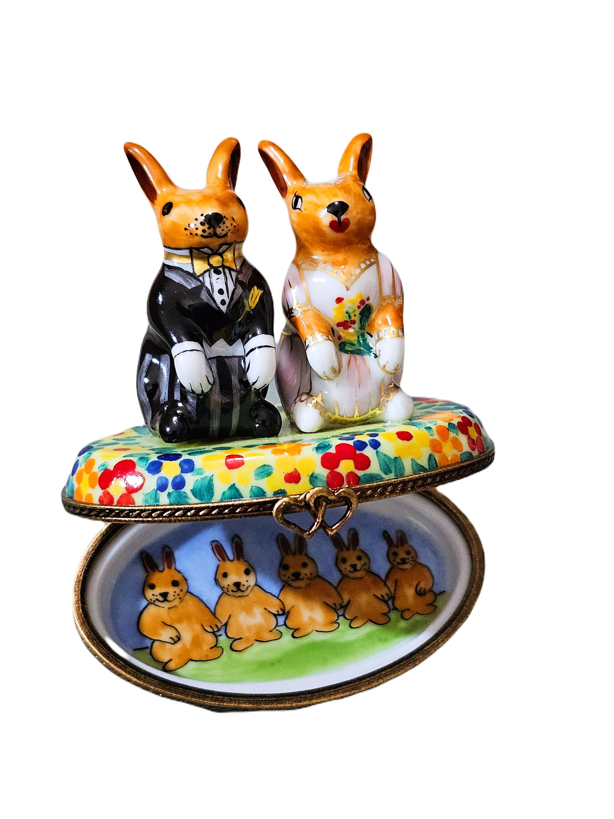 Wedding Rabbits Porcelain Art Object, view 6
