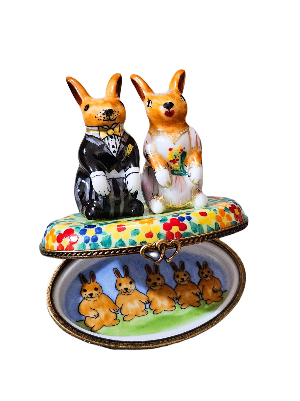 Wedding Rabbits Porcelain Art Object, view 7