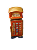 Charming British Phone Booth Box for Collectors, a hand-painted Limoges porcelain gift