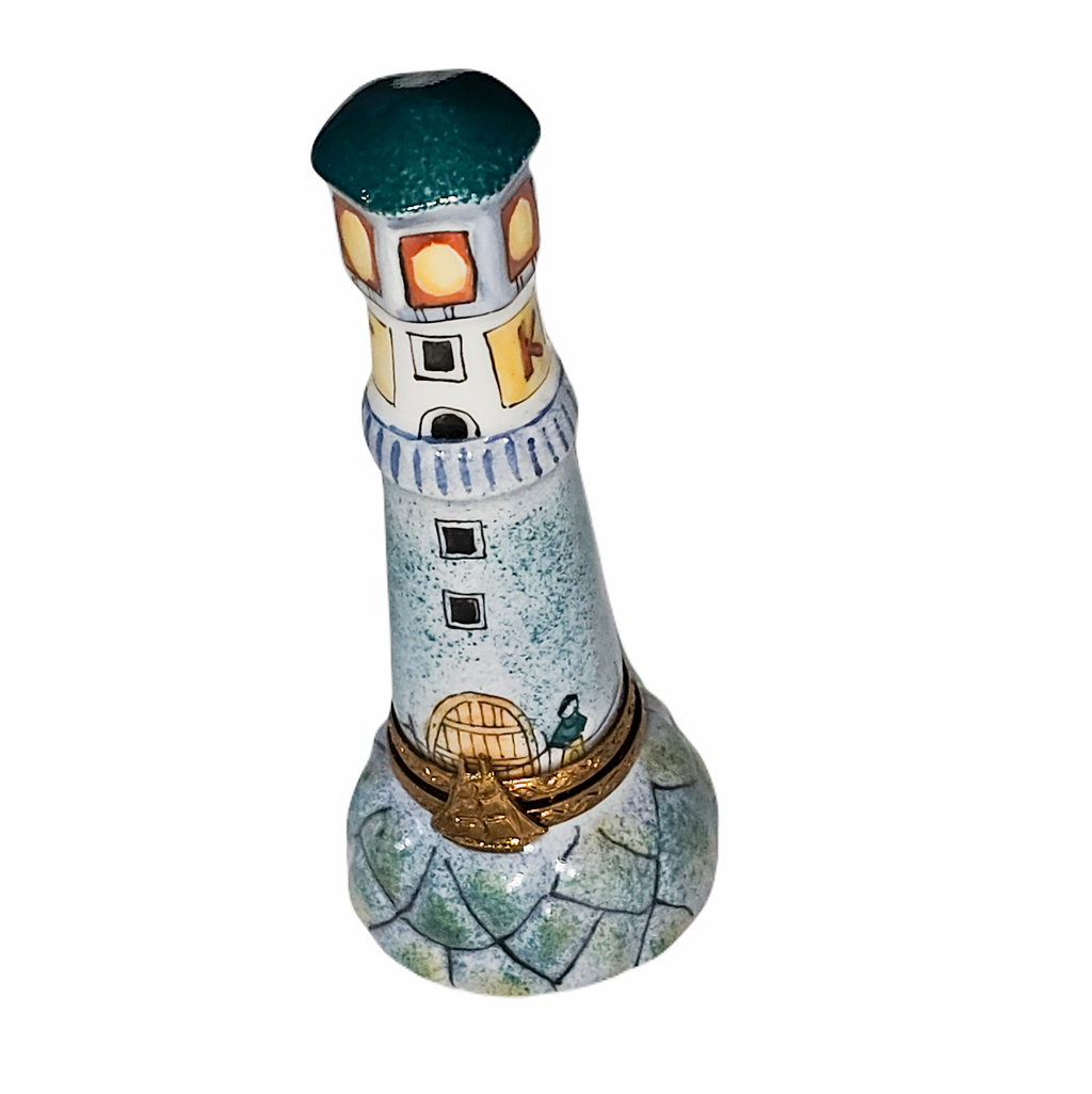 Ker Moet Bue Light House Home Decor, a hand-painted Limoges porcelain gift