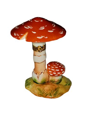 Large Yellow Mushroom Limoges Box, a hand-painted Limoges porcelain gift