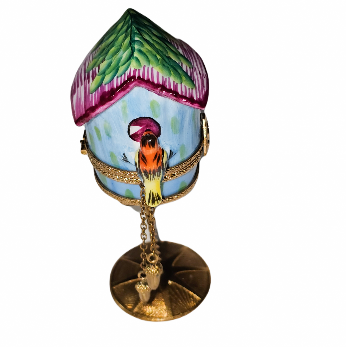 Whimsical Bird House in Stand Limoges Box, view 3