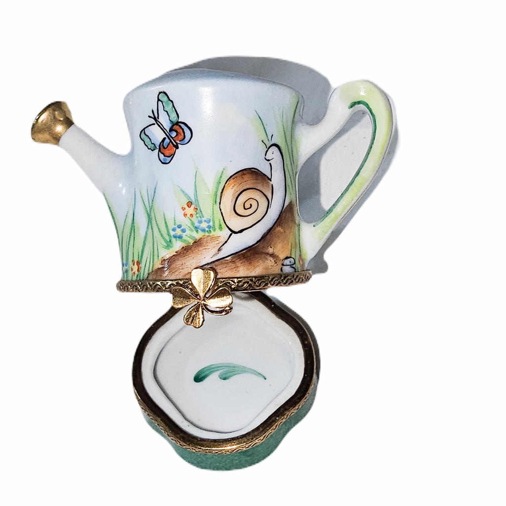 Whimsical Watering Can w Snail Limoges Box, view 2