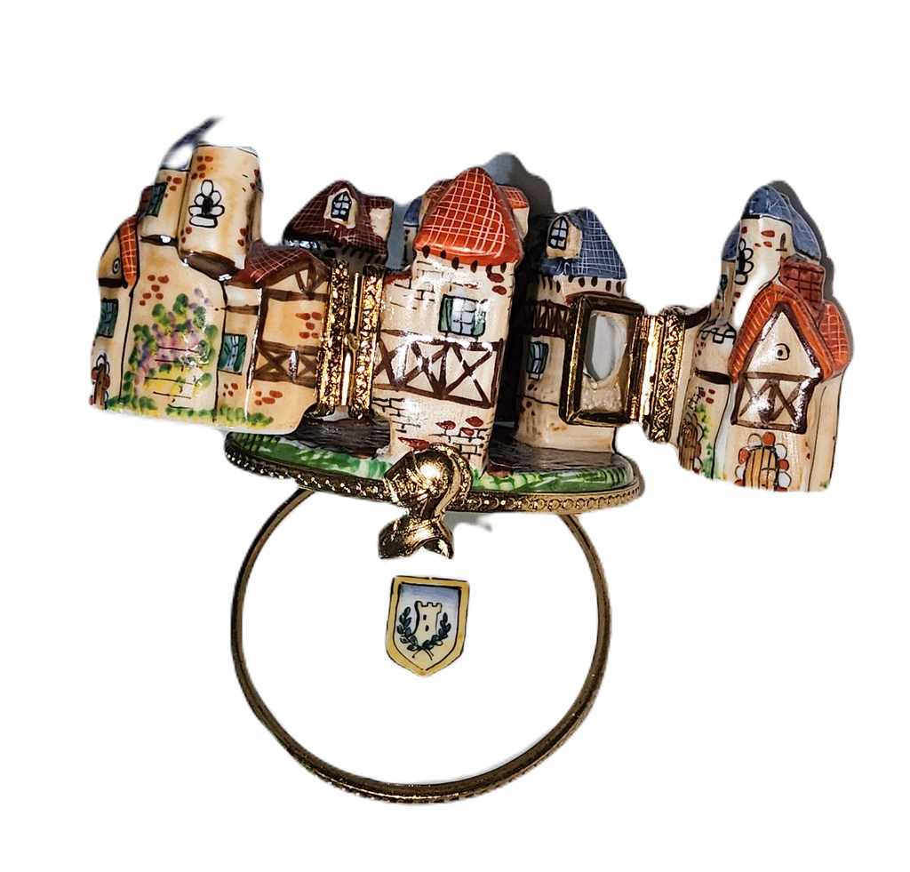 4 Hinged Medieval Village Castle Charm, view 2