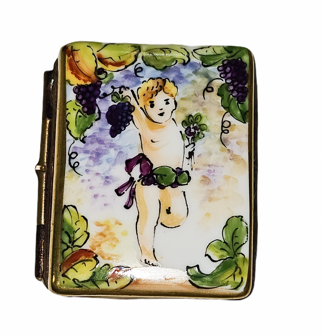 Cherub I Love You Book Porcelain Art Object, a hand-painted Limoges porcelain gift