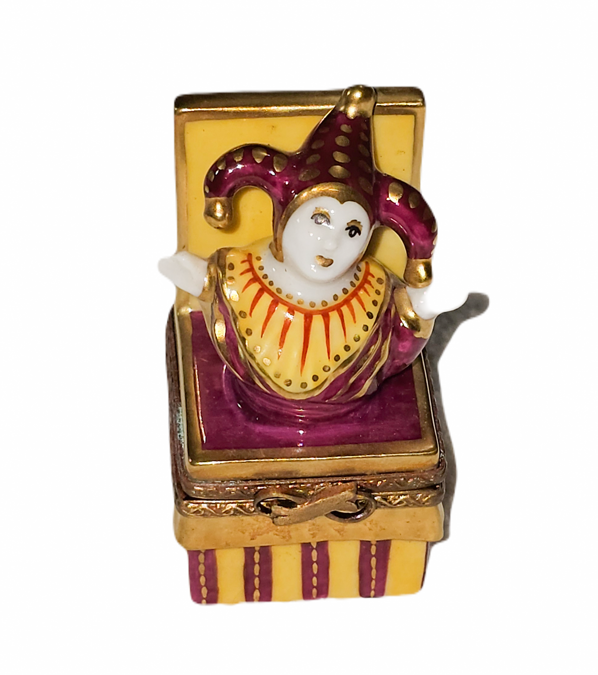 Jester Jack in a Box Limoges Collectible Figurine Gift, a hand-painted Limoges porcelain gift