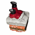 Santa Stuck in Chimney Limoges Box, a hand-painted Limoges porcelain gift