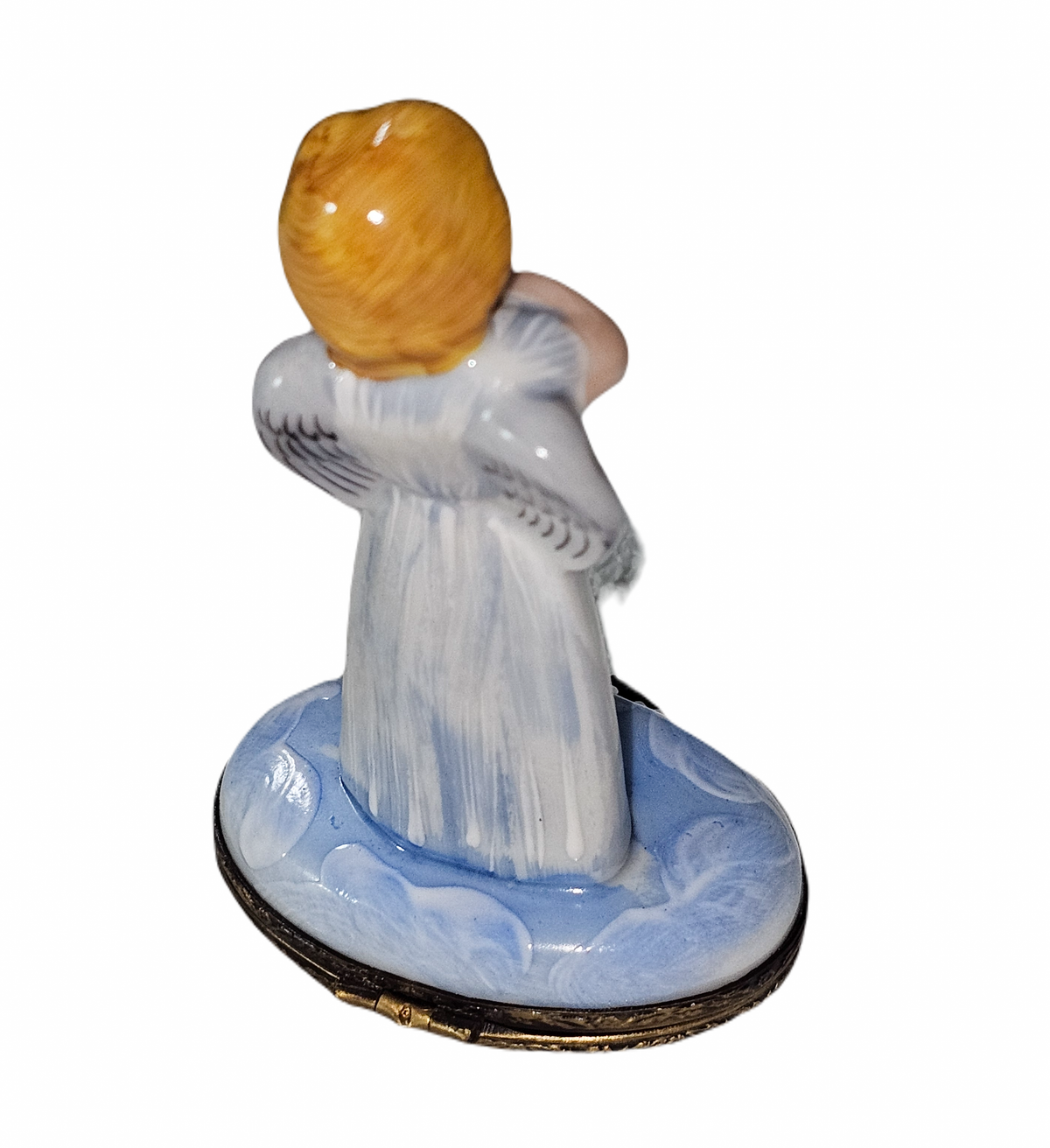 Blue Angel w Violin Limoges Box Gift, view 3