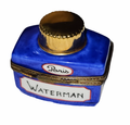 Elegant Limoges Ink Bottle for loupe pen professionals Collectors, a hand-painted Limoges porcelain gift