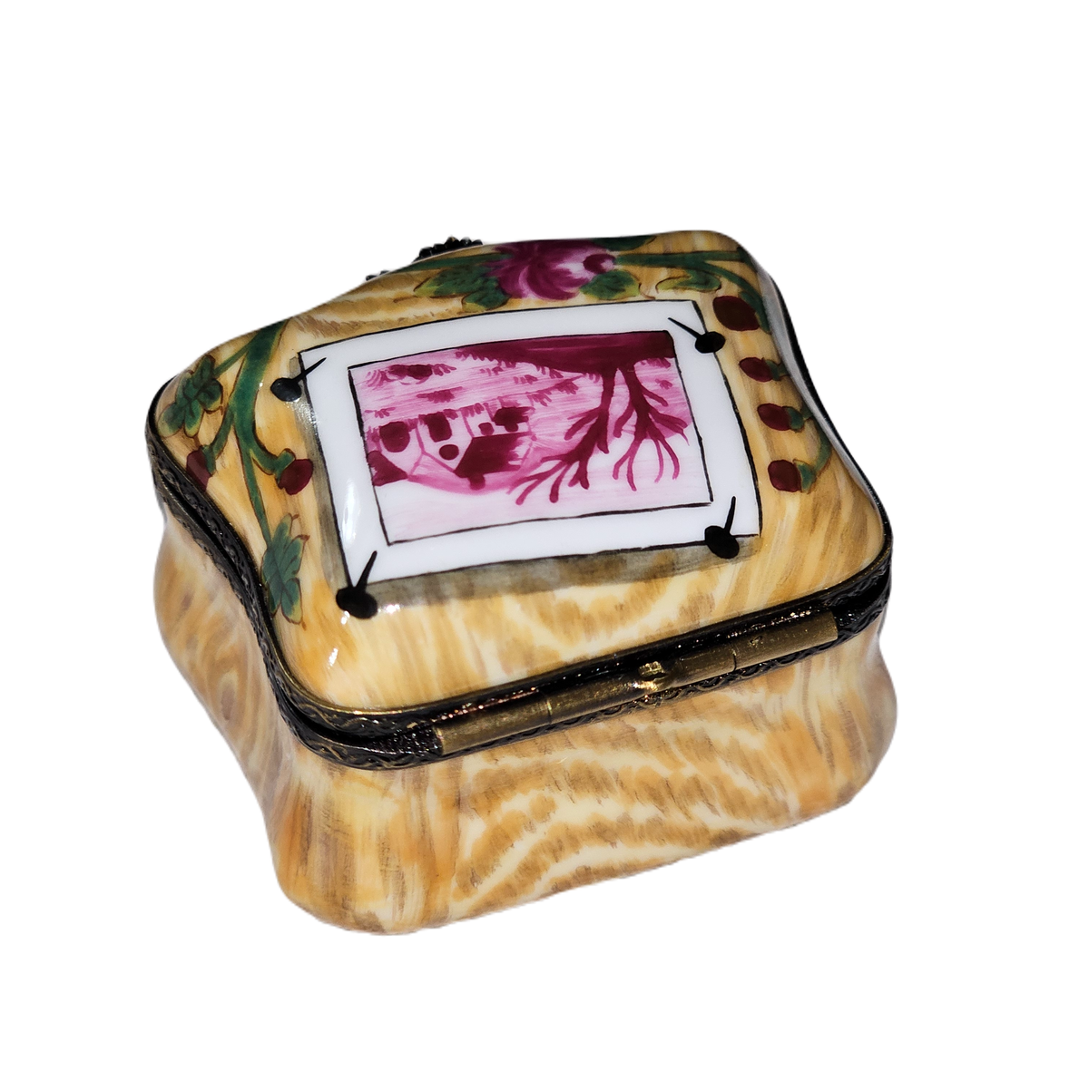 Yellow Flowers W Home Decor Treasure Box Limoges, view 2