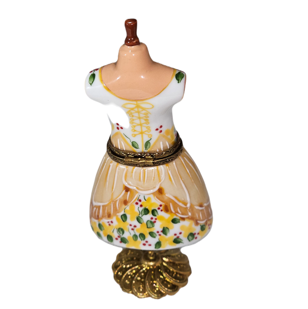 Yellow Dress on Mannequin Form Limoges Box, view 3