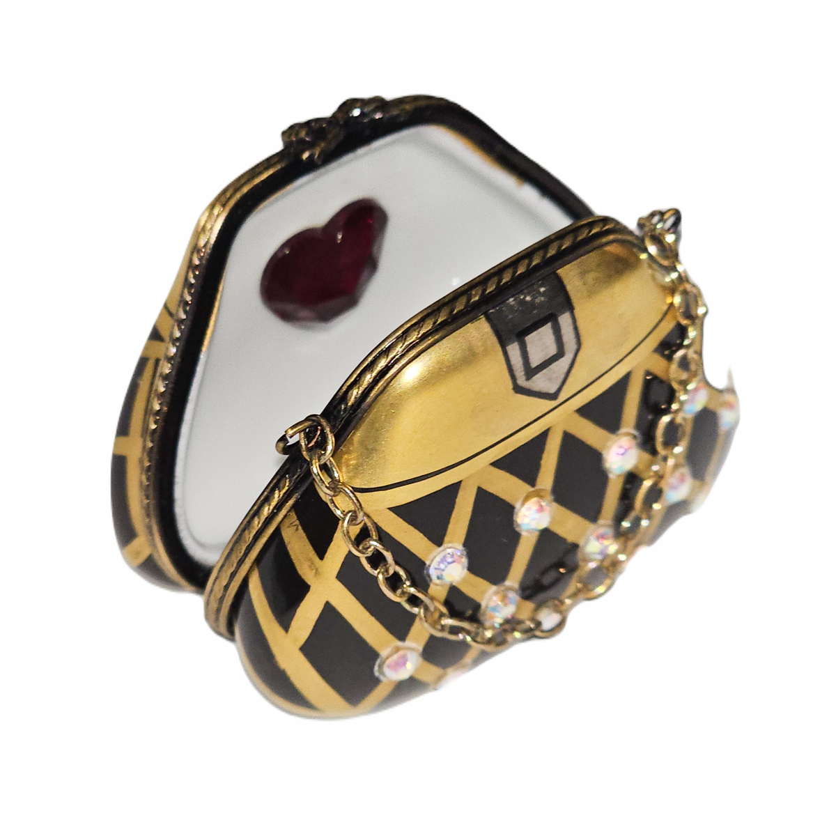 Blue Gold Purse W Heart Charm Box, view 2