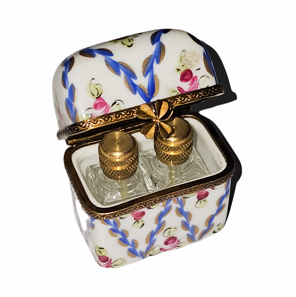 Blue Pink Flowers Double Perfume Box for Elegant Decor, view 2
