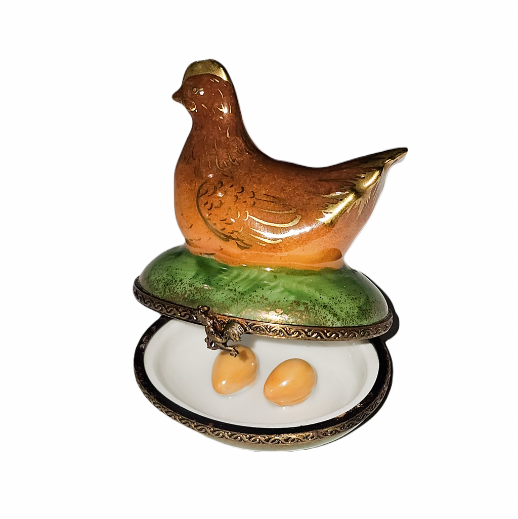 Brown Hen Limoges Box for Collectors, view 2